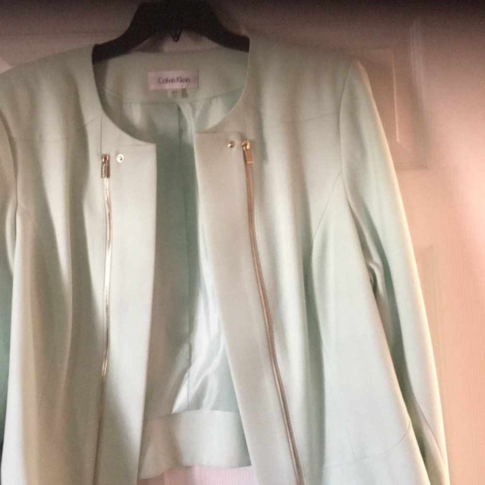 Beautiful mint green Moto-style  jacket